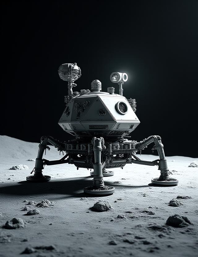 Lunar lander prototype on testing ground